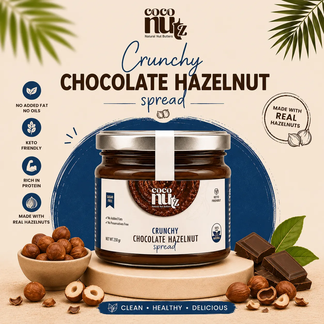 Crunchy Chocolate Hazelnut Spread
